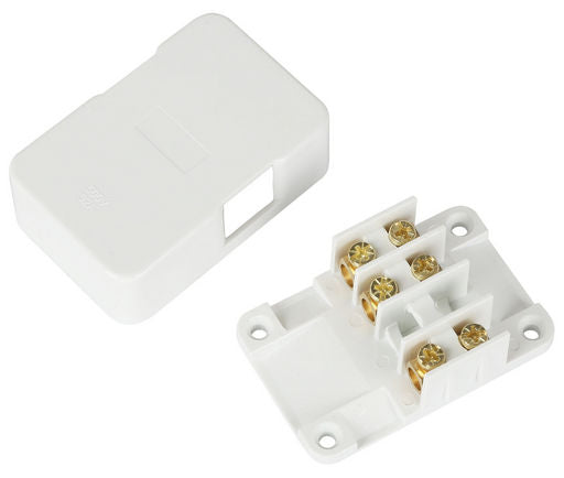 Junction Box 3 Term 500v 32a Brass Screw Terminals 64x41mm MJB3