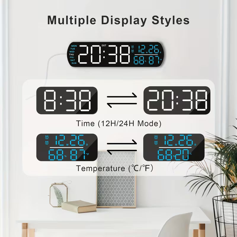 Clock Led 6671 Digital Dual Alarm Weather/timer 12/24hr Orange & White Digits MK3274163/BLKWO