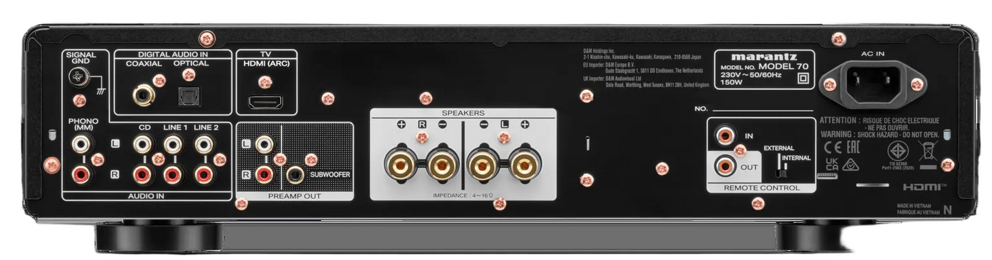 Marantz Stereo Amplifier 2x50w Hdmi Optical/coax Phono Black MODEL70/AU1B