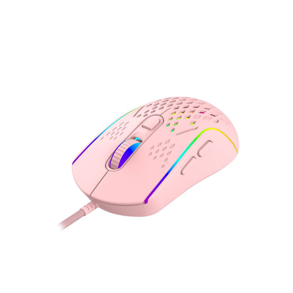 LASER Wired Gaming RGB Mouse Pink 12800 DPI MSE-M1210-PK