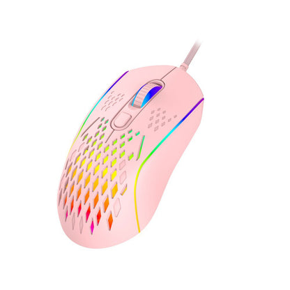 LASER Wired Gaming RGB Mouse Pink 12800 DPI MSE-M1210-PK