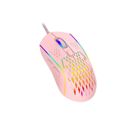 LASER Wired Gaming RGB Mouse Pink 12800 DPI MSE-M1210-PK