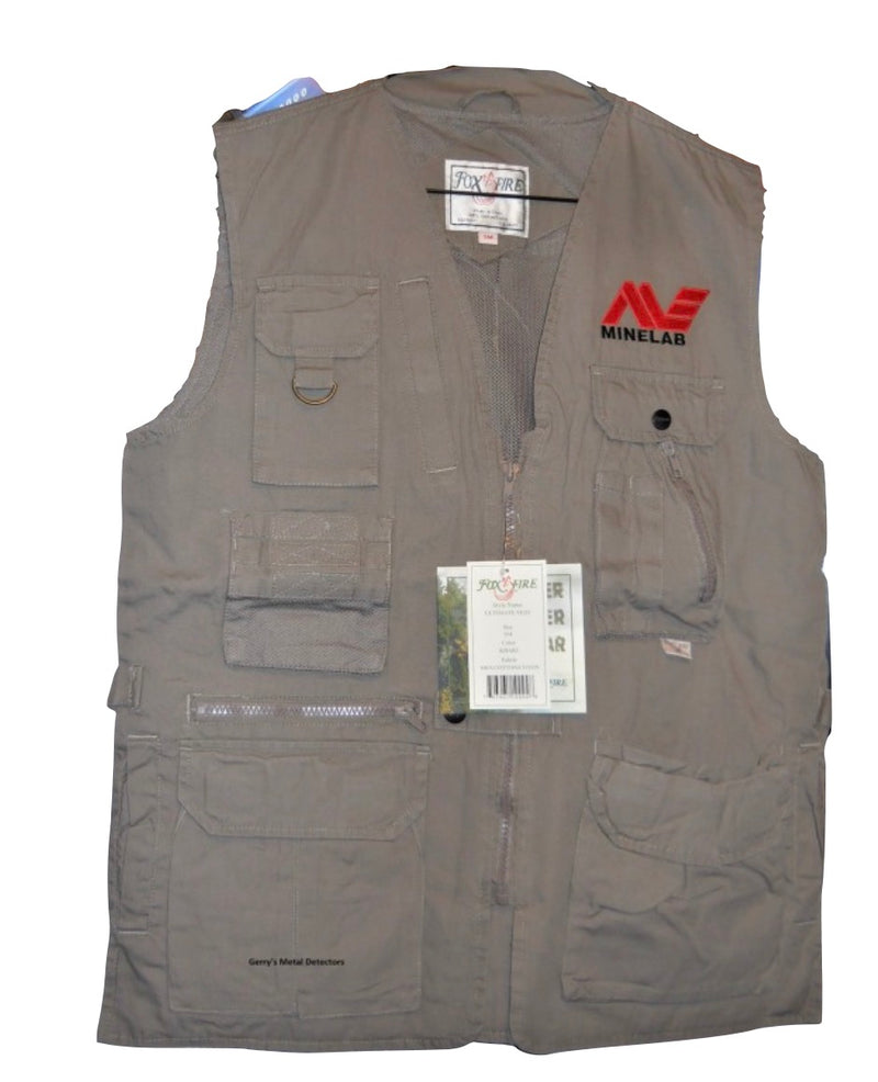 Minelab Safari Cloth Vest with 15 Pockets Khaki / Large 9999-0062