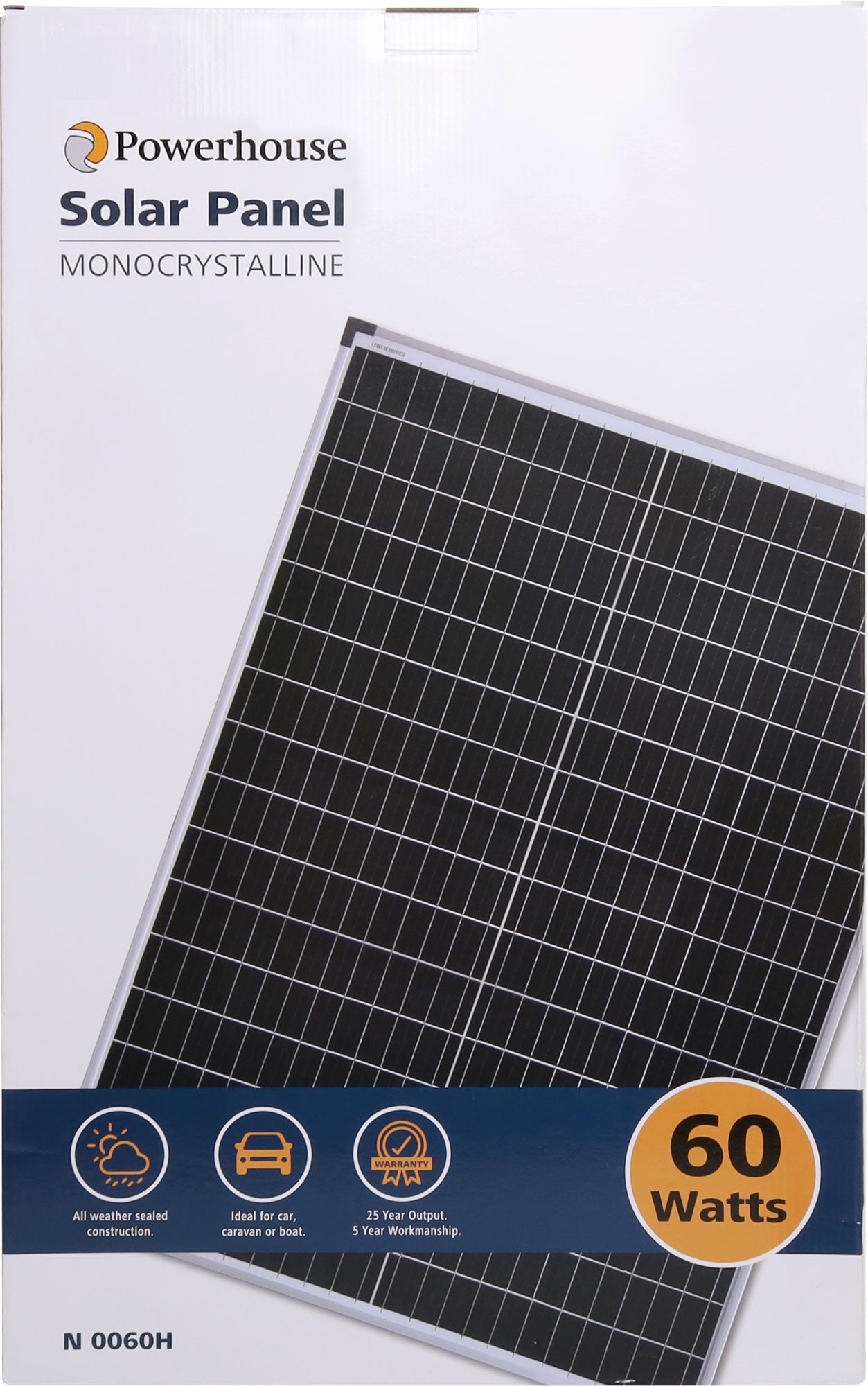 PV Solar Panel 60w 12v Monocrystalline N0060H