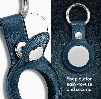 Airtags Case Faux Leather Key Ring Nblue NB51023