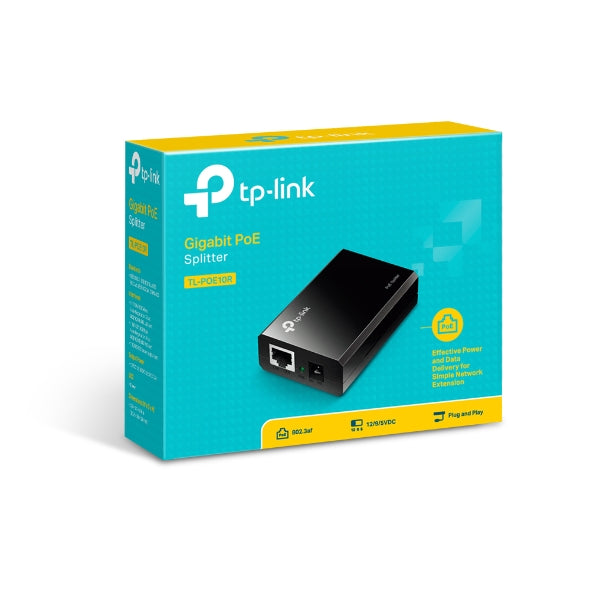 TP-Link TL-POE10R Omada PoE Splitter 2xGbE Gigabit RJ45 Port Power Over Ethernet Adapter carry Power & Data over 100m Plug & Play NHTL-POE10R