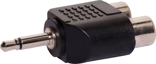 RCA Adapter 2 RCA Female to 3.5mm Mono Plug P0371
