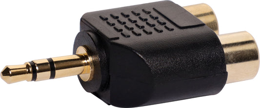 RCA Adapter 2 RCA Female to 3.5mm Stereo Plug P0372