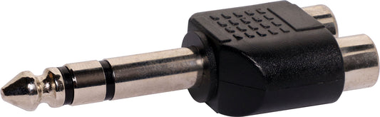 RCA Adapter 2 RCA Female to 6.35 Stereo Plug P0374