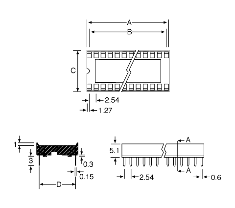 IC Socket 16 Pin (0.3") DIL Tinned IC Socket P0565