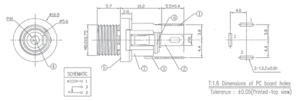 DC Power Socket Metal Chassis Mount 2.1mm P0622