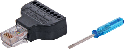 RJ45 Male to 8-Way Screw Terminal Adapter P0665
