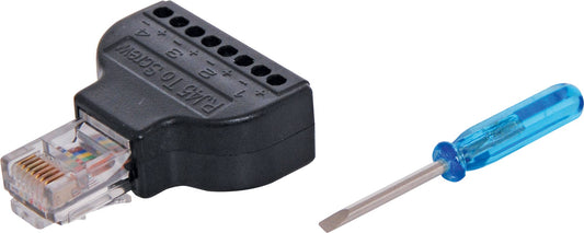 RJ45 Male to 8-Way Screw Terminal Adapter P0665