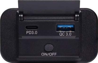 DC Power Connectors USB Dual Charge Panel Mount USB-C PD 18W USB-A QC3 P0668B