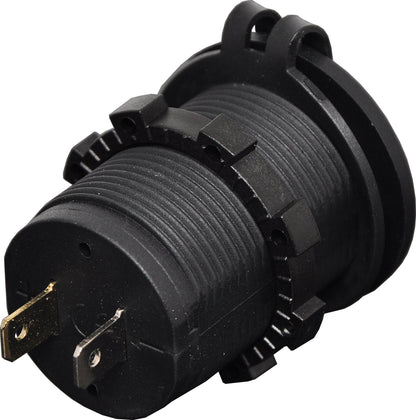 DC Power Connector Dual USB Waterproof Panel Mount 3.1A Charging Socket P0677A