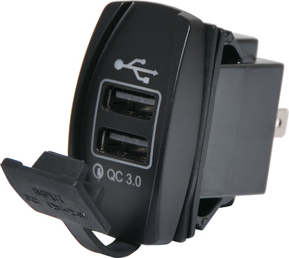 DC Power Connectors Dual USB Dash Mount QC3.0 3.1A Charging Socket P0691
