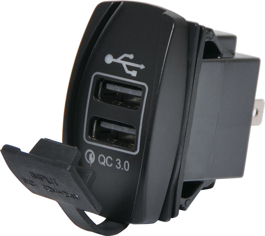 DC Power Connectors Dual USB Dash Mount QC3.0 3.1A Charging Socket P0691