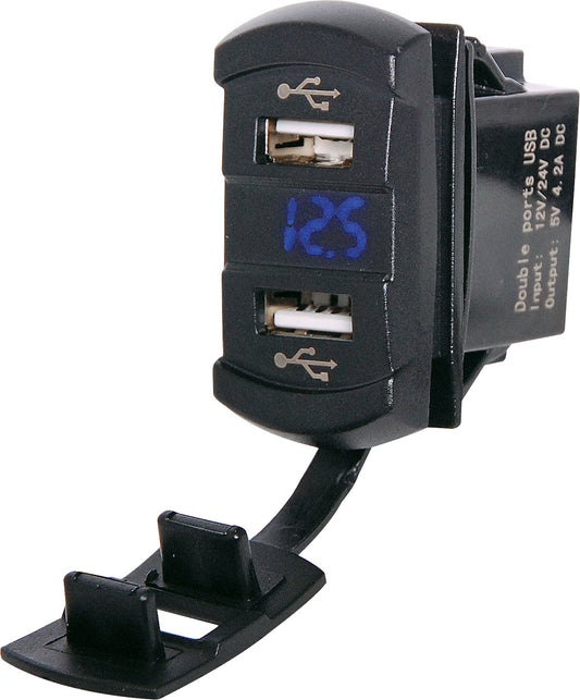 DC Power Connectors Switch Style Panel Mount 4.2A Dual USB Charger P0694