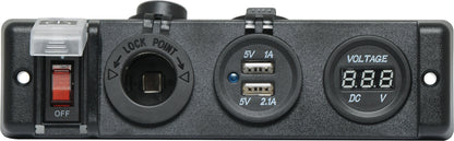 DC Power Cables Dual USB, Car Accessory And Voltage Meter Flush Panel Mount P0698