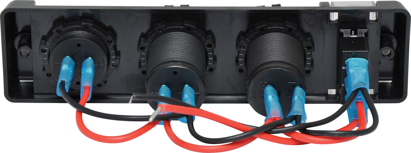 DC Power Cables Dual USB, Car Accessory And Voltage Meter Flush Panel Mount P0698