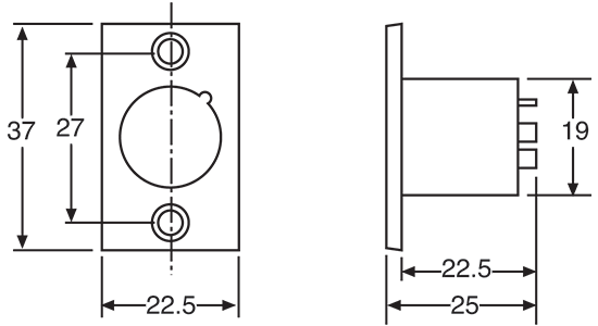 XLR 3 Pin Male Chassis Mount Connector P0807