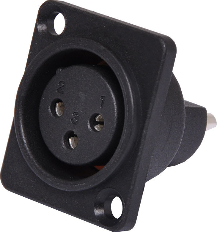 XLR Connector 3 Pin IP54 Female Chassis Mount P0818