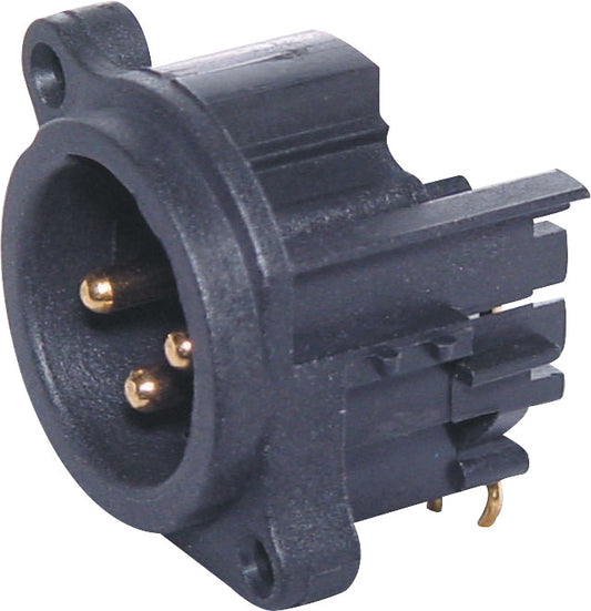 XLR 3 Pin Male 90° PCB Mount Compact P0874