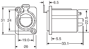 Circular Connector 5 Pin Female Chassis Mount XLR Black AC5FDZB P0925