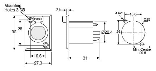 XLR Chassis Mount 3 Pin Female AC3FPZ P0904