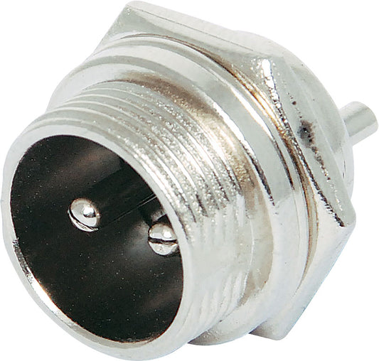 Microphone Connector 2 Pin Male Chassis Mount P0953