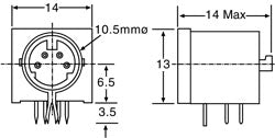 Circular Connectors 4 Pin PCB Mount Mini DIN SVHS Socket P1104