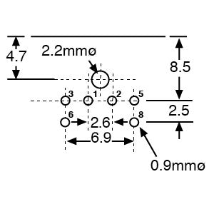 Circular Connector 6 Pin PCB Mount Mini DIN Socket P1106