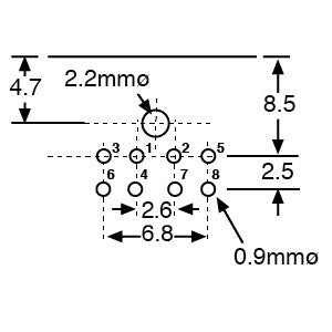 Circular Connector 8 Pin PCB Mount Mini DIN Socket P1108