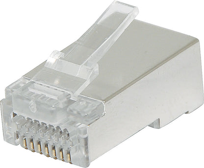 Modular RJ Connector 8P8C Shielded Modular Plug Cat6a Through Hole (Suit Solid Cable) P1394