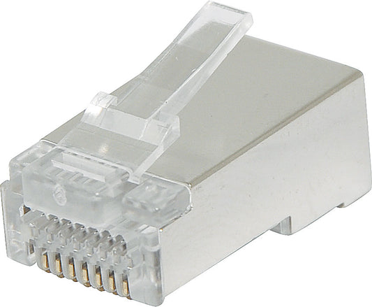 Modular RJ Connector 8P8C Shielded Modular Plug Cat6a Through Hole (Suit Solid Cable) P1394