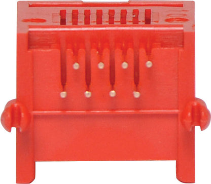 Modular RJ Connector RJ45 Modular Socket Low Profile PCB Mount Red 8P8C P1429
