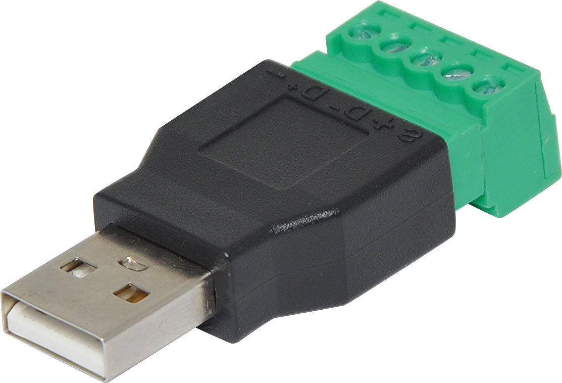 USB & SD USB-A Male Plug to 5-Pin Terminal Block P1977