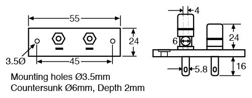 Speaker Terminal Binding Post Gold 2 Way P2016