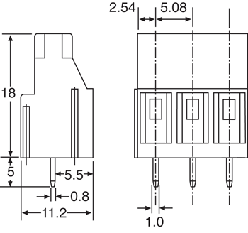 Screw Terminal 3 Way 5.08mm PCB Mount Terminal Block P2041A