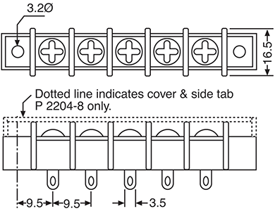 Screw Terminals 4 Way Barrier Terminal Block P2074A