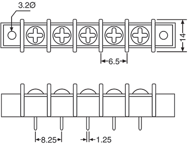 Screw Terminals  4 Way Right Angle PCB Mount Terminal P2080