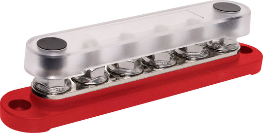 DC Power Connectors Busbar 6 Way 300a M8 Stud Bolt Down Red P2162