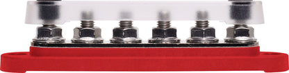 DC Power Connectors Busbar 6 Way 300a M8 Stud Bolt Down Red P2162