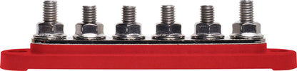 DC Power Connectors Busbar 6 Way 300a M8 Stud Bolt Down Red P2162