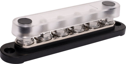 DC Power Connectors Busbar 6 Way 300a M8 Stud Bolt Down Black P2163