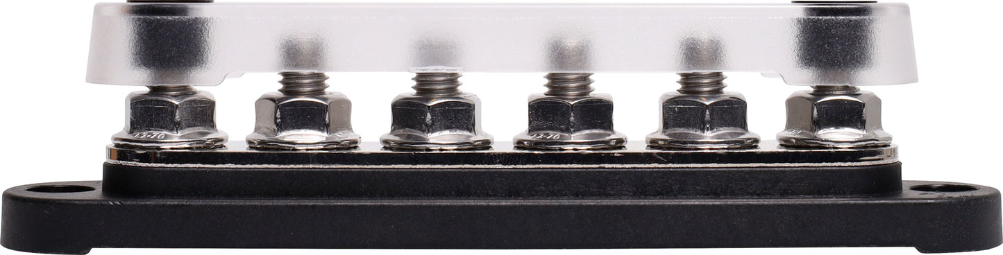 DC Power Connectors Busbar 6 Way 300a M8 Stud Bolt Down Black P2163