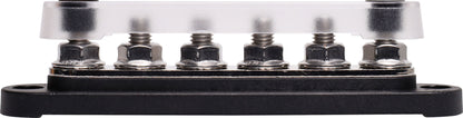 DC Power Connectors Busbar 6 Way 300a M8 Stud Bolt Down Black P2163