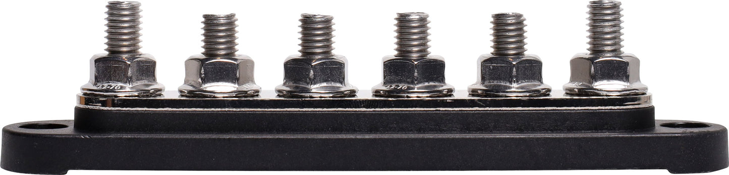 DC Power Connectors Busbar 6 Way 300a M8 Stud Bolt Down Black P2163