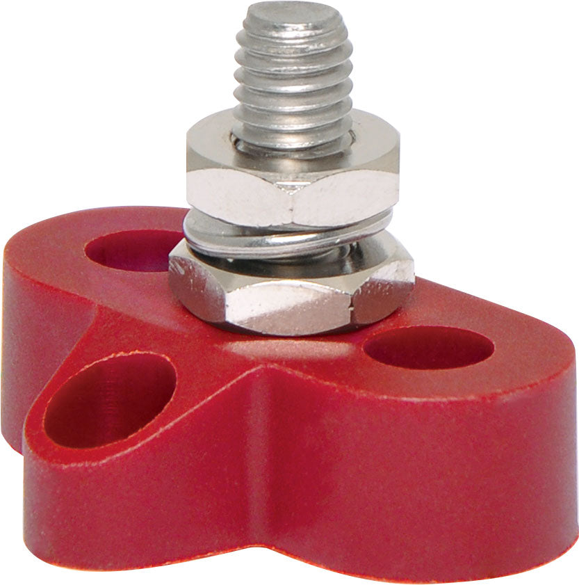 DC Power Connector Single Red M8 Power Distribution Post P2172