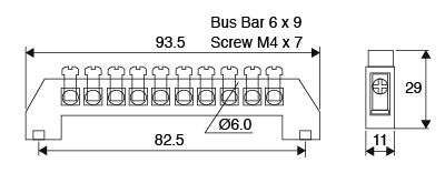 DC Power Connector 8 Way 450V Busbar Terminal Block With Earth P2187